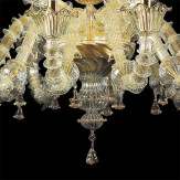 "Merovingio" lampara de araña de Murano - 12 luces - transparente y oro