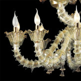 "Merovingio" lampara de araña de Murano - 12 luces - transparente y oro