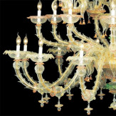 "Ester" lampara de araña de Murano - 12+8+8 luces - transparente, multicolor y oro
