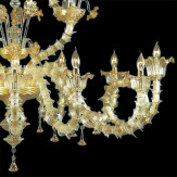 "Arabesque" Murano glas Kronleuchter - 12 flammig - transparent und gold