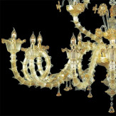"Arabesque" lampara de araña de Murano - 12 luces - transparente y oro