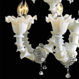 "Alessandra" lampara de araña de Murano - 8 luces - blanco y transparente