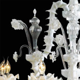 "Alessandra" Murano glas Kronleuchter - 8 flammig - weiß und transparent