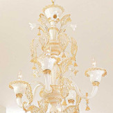 "Anastasia" lampara de araña de Murano - 8+4 luces - blanco y oro