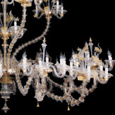 "Fenrir" Murano glas Kronleuchter - 111 flammig - transparent und gold