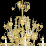 "Cinzia" Murano glas Kronleuchter - 12 flammig - transparent und gold