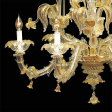 "Cinzia" Murano glas Kronleuchter - 6 flammig - transparent und gold