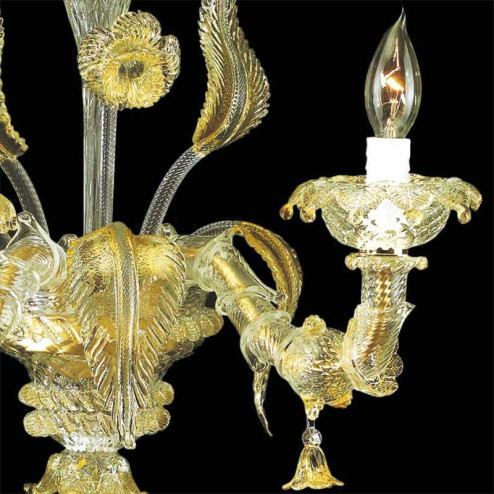 "Cinzia" Murano glass sconce - 2 lights - transparent and gold