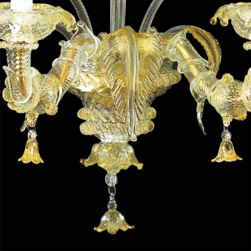 "Cinzia" Murano glass sconce - 2 lights - transparent and gold