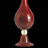 "Rossella" Murano glass table lamp - 1 light - red and gold