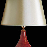 "Rossella" lampe de table en verre de Murano - 1 lumière - rouge et or