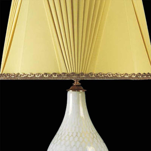 "Rossella" lampara de sobremesa de Murano - 1 luce - blanco y oro