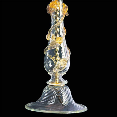 "Luisa" lampe de chevet en verre de Murano - 1 lumière - transparent et or