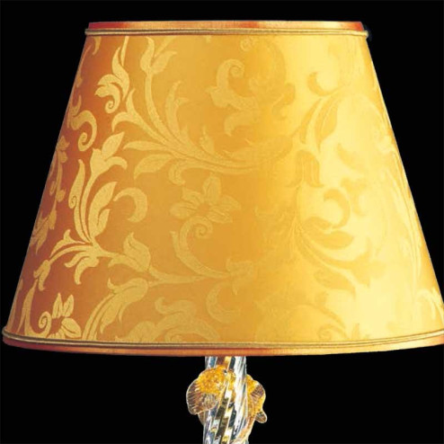 "Luisa" Murano glass bedside lamp - 1 light - transparent and gold