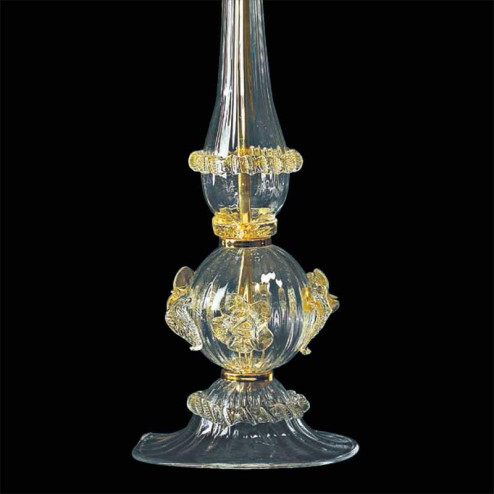 "Ancella" lampe de table en verre de Murano - 1 lumière - transparent et or