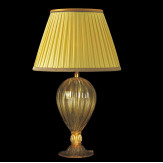 "Caleido" lampe de table en verre de Murano - 1 lumière - ambre et or
