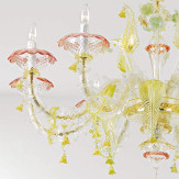 "Valeria" Murano glas Kronleuchter - 8 flammig - transparent, multicolor und gold