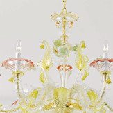 "Valeria" lustre en cristal de Murano - 8 lumières - transparent, multicolor et or