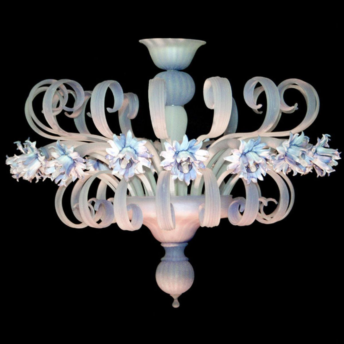 "Foglia Bianca" lampara de techo de Murano - 16 luces - blanco