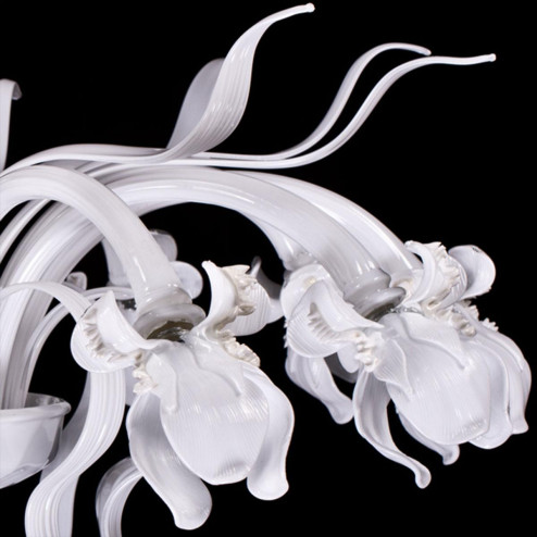 "Bianca Iris" plafonnier en verre de Murano - 12 lumières - blanc