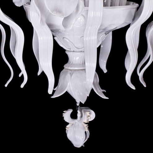 "Bianca Iris" Murano glass ceiling light - 12 lights - white