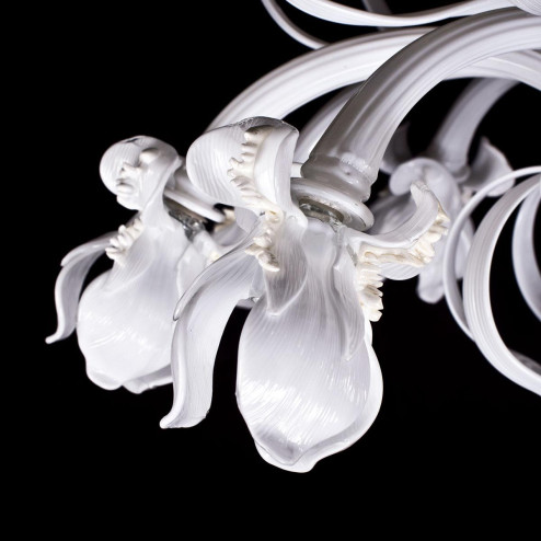 "Bianca Iris" lampara de techo de Murano - 12 luces - blanco