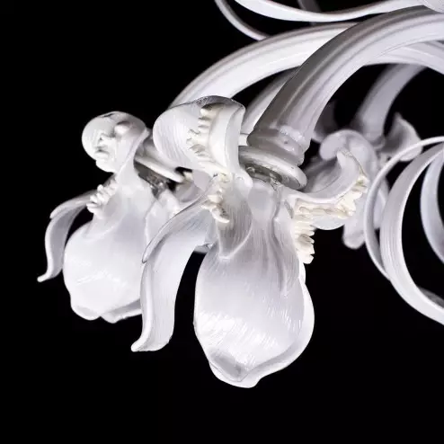"Bianca Iris" Murano glass ceiling light - 12 lights - white
