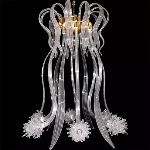 "Medusa" lampara de araña de Murano - 6 luces - transparente