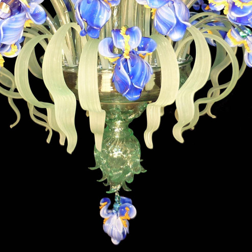 "Iris Blu" Murano glass ceiling light - 12 lights - multicolor