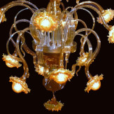 "Girasoli Luminosi" lampara de araña de Murano - 48 luces - ámbar