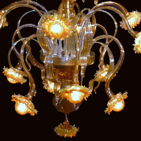 "Girasoli Luminosi" lustre en cristal de Murano - 48 lumières - ambre