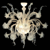 "Nastri" lampara de araña de Murano - 18 luces - blanco - en la luz