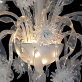 "Nastri" Murano glas Kronleuchter - 18 flammig - weiß - auf Licht