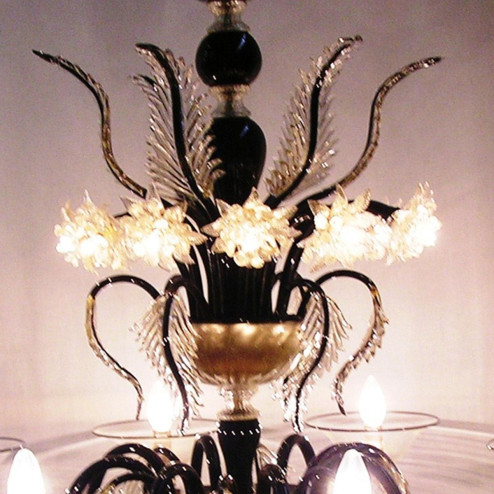 "Piramide" Murano glass chandelier - 8 lights - black