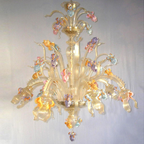 "Iris Dorato" lampara de araña de Murano