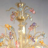 "Iris Dorato" lampara de araña de Murano - 6 luces - oro