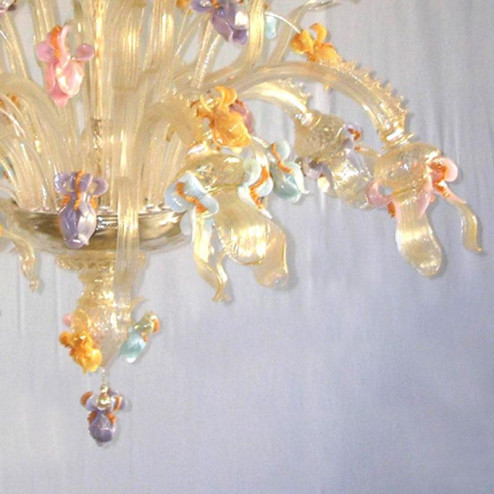 "Iris Dorato" lustre en cristal de Murano - 6 lumières - or