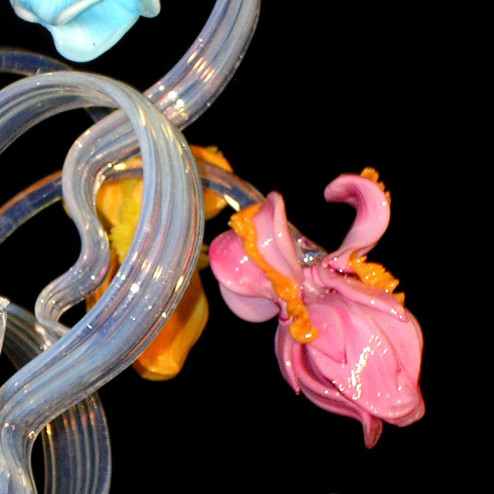 "Letizia" Murano glass chandelier - 8 lights - multicolor