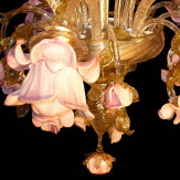 "Rosaspina" lampara de araña de Murano - 5 luces - ámbar