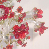 "Roseto Rosso" Murano glas Kronleuchter - 9 flammig - transparent und rot