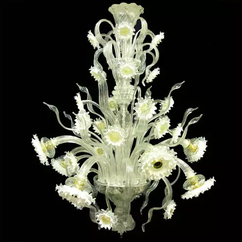"Girasoli Bianchi" Murano glass chandelier - 8 lights - white