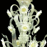 "Girasoli Bianchi" lustre en cristal de Murano - 8 lumières - blanc