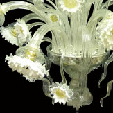 "Girasoli Bianchi" lustre en cristal de Murano - 8 lumières - blanc