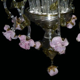 "Boccioli" lampara de araña de Murano - 8 luces - transparente
