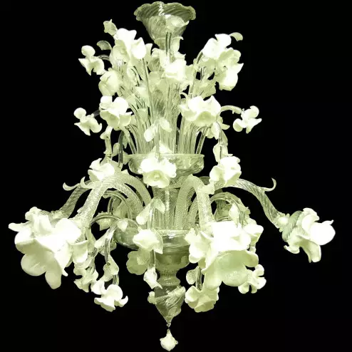 "Biancaspina" Murano glass chandelier - 6 lights - white