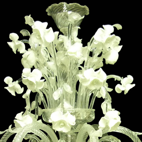 "Biancaspina" Murano glass chandelier - 6 lights - white