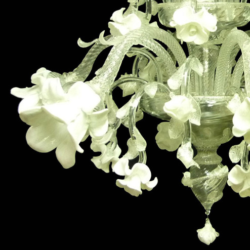 "Biancaspina" Murano glass chandelier - 6 lights - white 