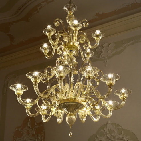 "Goldoni" 2 tier large Murano chandelier