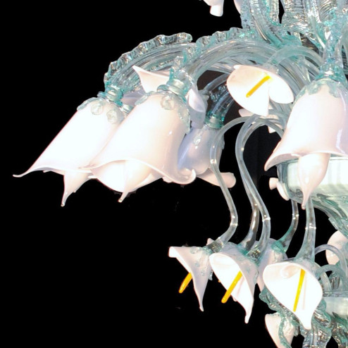 "Calle Bianche" lustre en cristal de Murano - 12 lumières - blanc