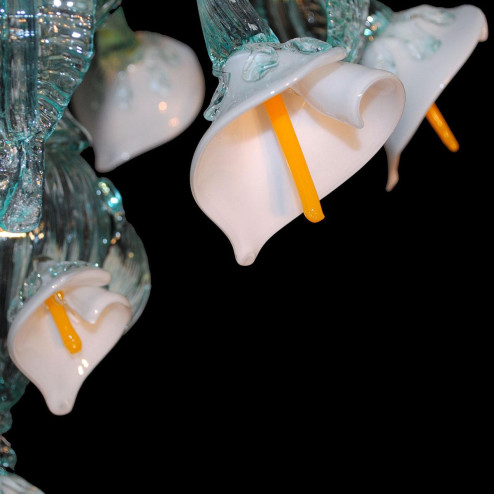 "Calle Bianche" lustre en cristal de Murano - 12 lumières - blanc